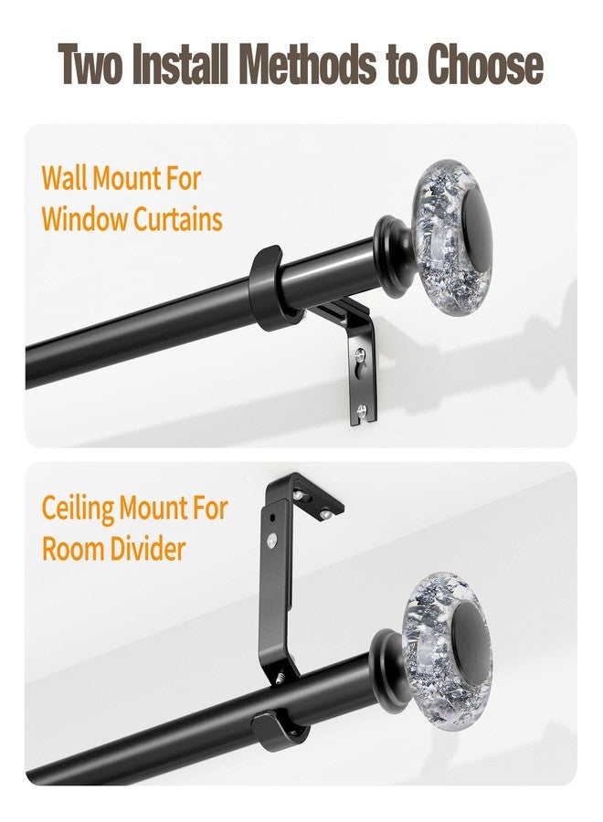 wayolte Adjustable Brackets for 1 or 7/8 Inch Curtain Rod,Heavy Duty Black Curtain Rod Holders Single Curtain Rod Hanging Hardware Wall Mount Bracket Drapery Hooks Fix Rod Pole Support,Set of 3 - Image 3