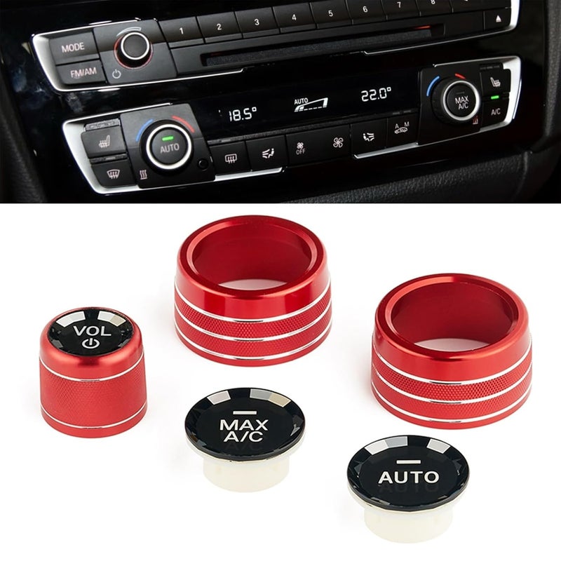 QASULER Car AC Radio Knob Switch Cover Set - Image 2