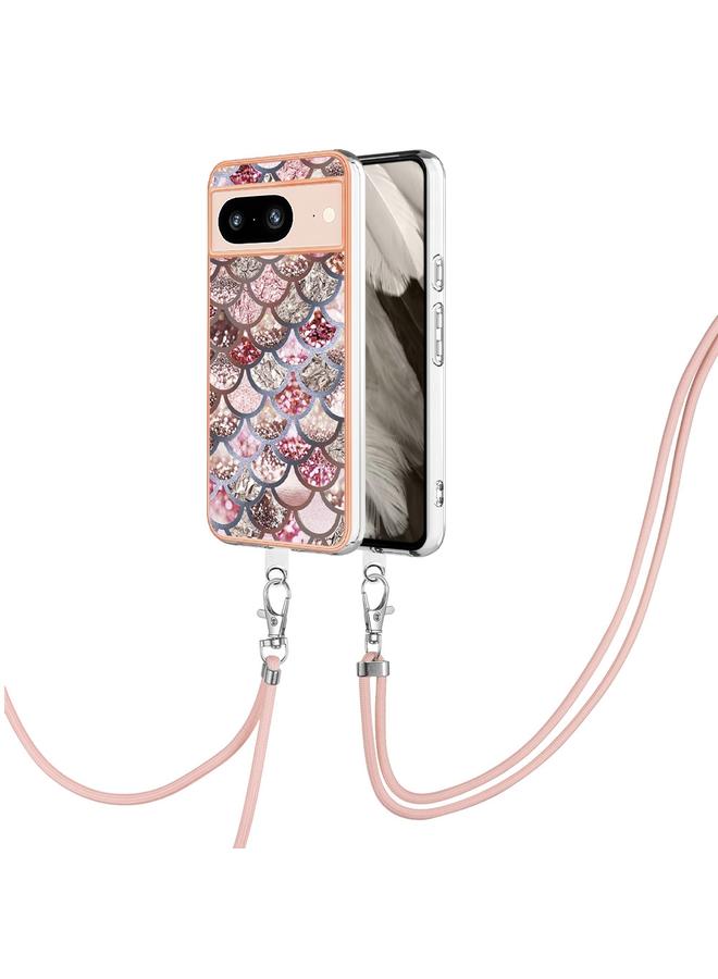 Green Tiger Case For Google Pixel 8 Electroplating IMD TPU Phone Case with Lanyard - Image 1