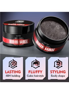 SADOER Moisturizing Hair Wax - Firm Hold & Matte Finish - Non-Irritating - Refreshing & Hydrating - Premium Long-lasting Hold Hair Styling Pomade - Flake-Free - Styling Hair Wax For All Hair Types  - Image 5