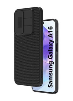Samsung Galaxy A16 Case Camsheild Pro Case With Slide Camera Lens Protection PC Back & TPU Frame Bumper Protection Anti Fingerprint Soft Delicate Touch Compatible for Samsung Galaxy A16 5G Black