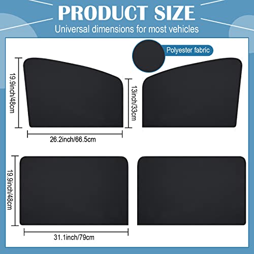Tallew 4 Pieces Privacy Car Window Sun Shades Magnetic Blackout Car Window Covers Car Curtains Car Window Sun Shades Covers Automotive Window Sunshades for Sleeping Family Baby Kids - Image 3