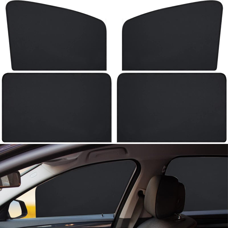 Tallew 4 Pieces Privacy Car Window Sun Shades Magnetic Blackout Car Window Covers Car Curtains Car Window Sun Shades Covers Automotive Window Sunshades for Sleeping Family Baby Kids - Image 2