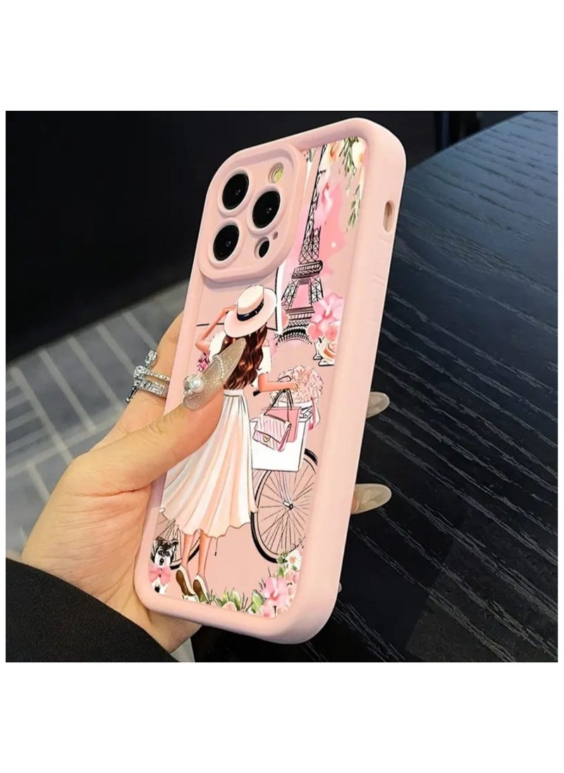 5 Pcs Set, I phone 16 Pro Max Mobile Phone Case , Charger Protective, Data Cable Protective Cable, Silicone Data cable Strap, Bamboo Pink Girl Anti-Fall