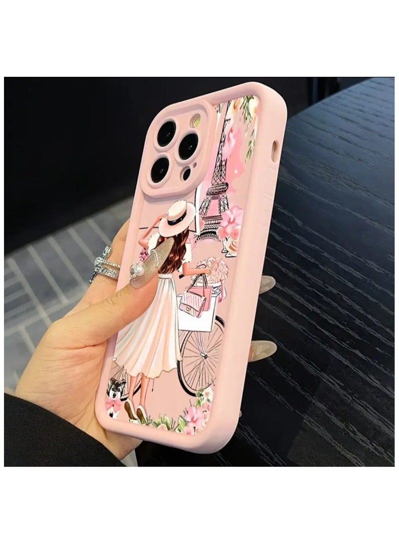 LDQ 5 Pcs Set, I phone 16 Pro Max Mobile Phone Case , Charger Protective, Data Cable Protective Cable, Silicone Data cable Strap, Bamboo Pink Girl Anti-Fall - Image 4
