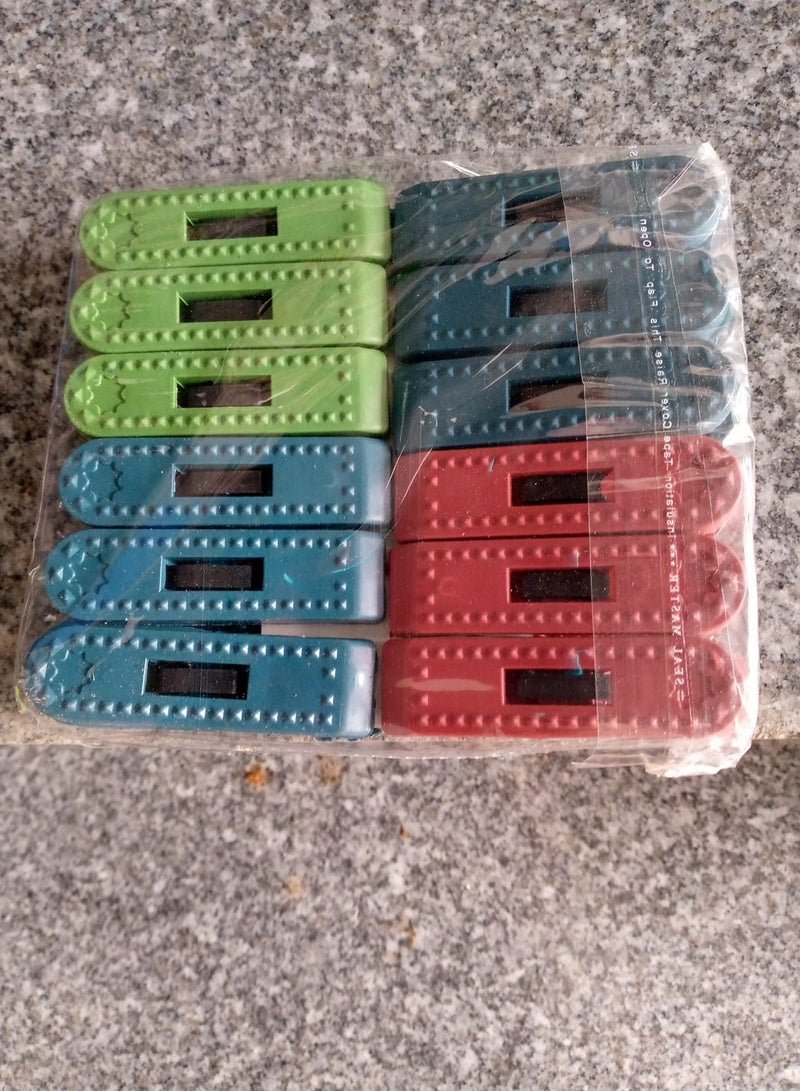 Plastic Clothespins multicolored set of 12