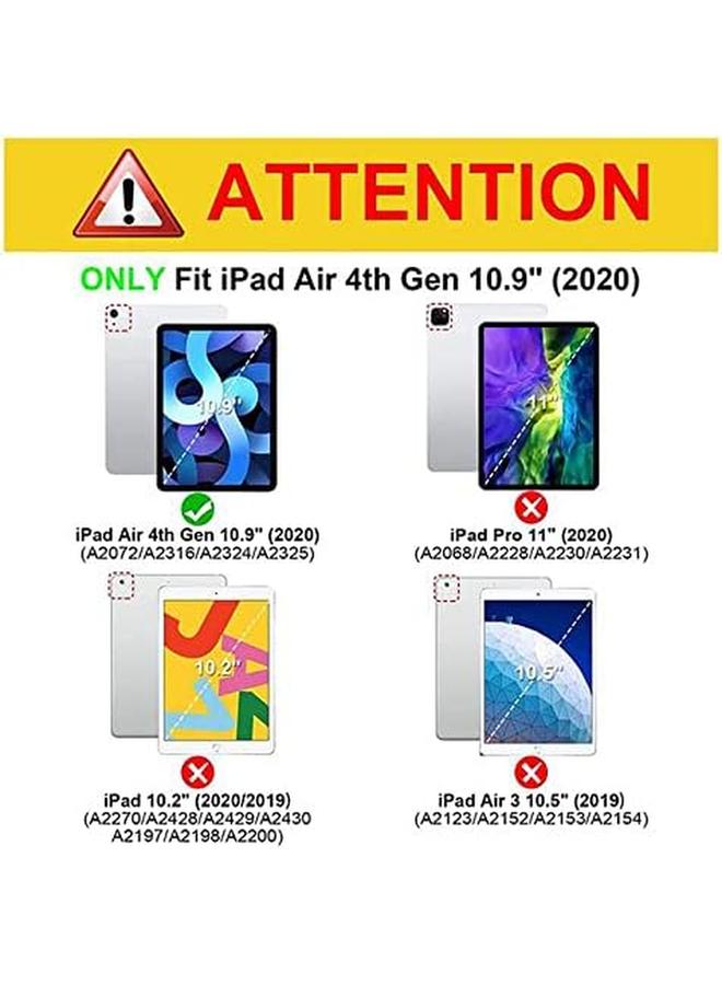 erorex Case For New iPad Air 4Th Generation 2020 10.9 Inch iPad Air 4 Case 360° Rotating Leather Folio Case Slim Stand Protective Cover With Auto Wake Sleep (Orange) - Image 2