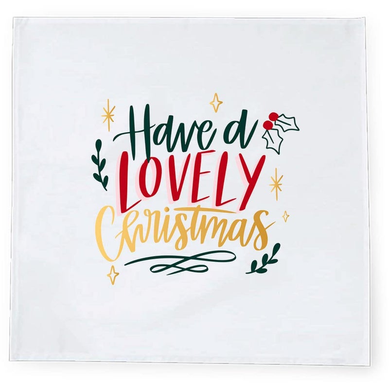 Khakee 6 Pcs Christmas Theme Silk Table Napkins 10x 10 for Xmas Decoration Christmas OrnamentsChristmas Giftxmas21467 - Image 3