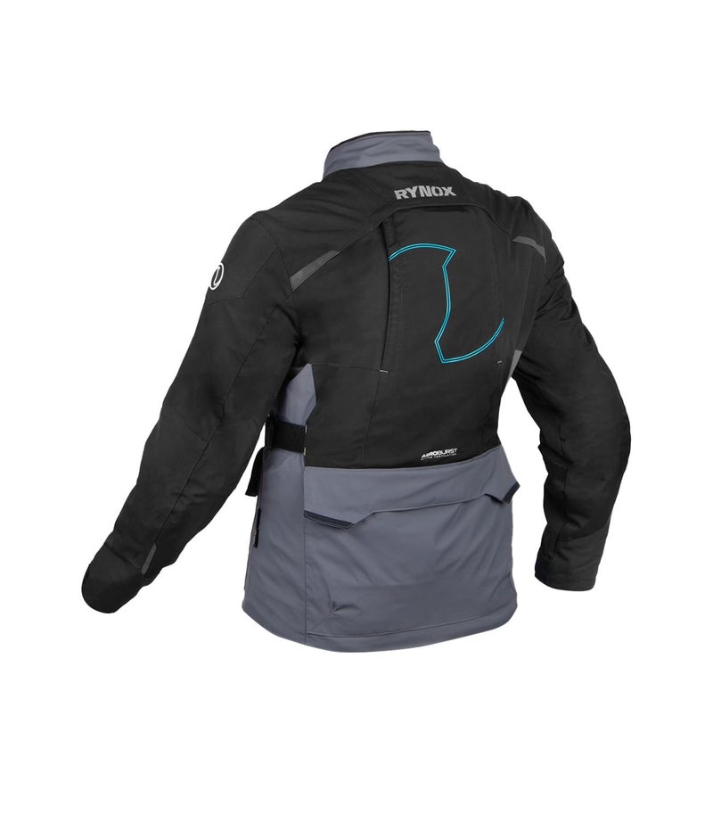 Rynox Advento Pro Jacket - Motorcycle Touring Jacket | Impact Protection | Abrasion Resistance - Black Blue, Large - Image 2