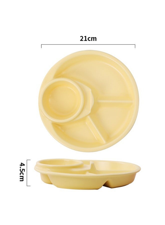 صحن مقصور قابل لإعادة الاستخدام صحن التحكم في الحصة صحن حامل مدمج صحن قابل لإعادة الاستخدام صينية طعام للأطفال 4 مقصورات - Image 5