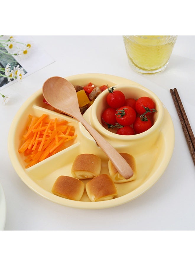 صحن مقصور قابل لإعادة الاستخدام صحن التحكم في الحصة صحن حامل مدمج صحن قابل لإعادة الاستخدام صينية طعام للأطفال 4 مقصورات - Image 4