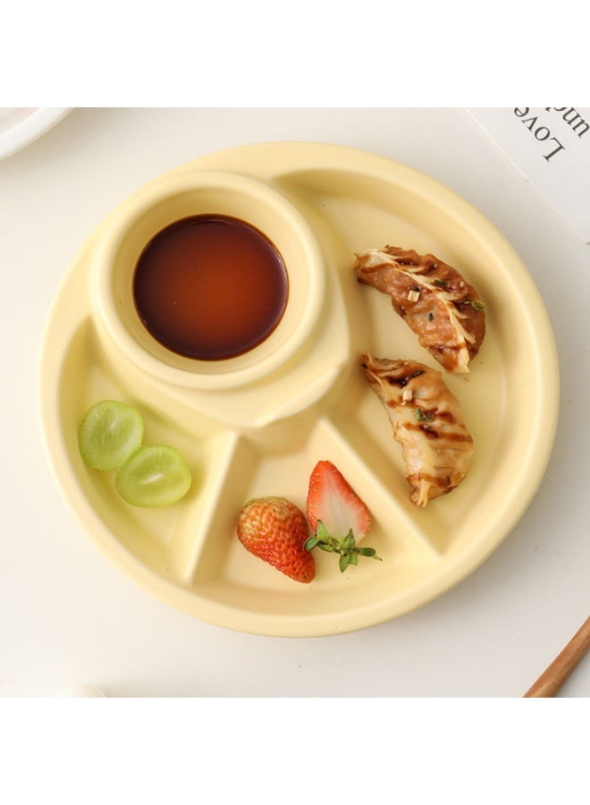 صحن مقصور قابل لإعادة الاستخدام صحن التحكم في الحصة صحن حامل مدمج صحن قابل لإعادة الاستخدام صينية طعام للأطفال 4 مقصورات - Image 2