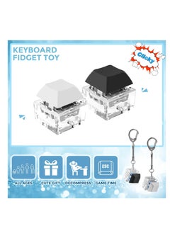 Generic Keyboard Toys, 2 Pcs Fidget Keyboard Keychain, Relief Finger Keyboard Keychain, Exercise Wrist & Stress Relief, for Adult and Children to Pass The Time (White&Black)  - Image 5
