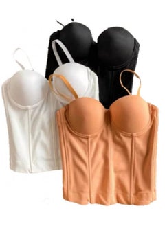 Push Up Bra and Waist Coordinating Corset Bustier and Abdominal Arrangement, Perfect for Open Dresses and Strappy