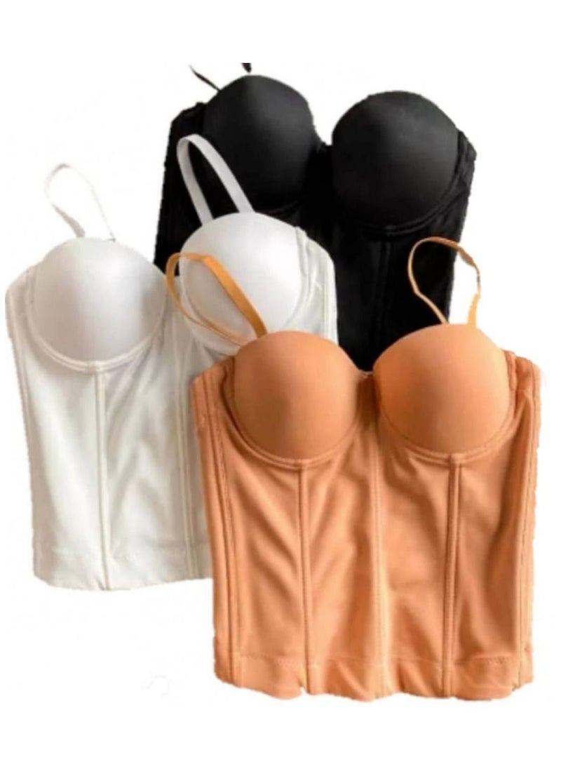 Generic - Push Up Bra and Waist Coordinating Corset Bustier and Abdominal Arrangement, Perfect for Open Dresses and Strappy - Image 1