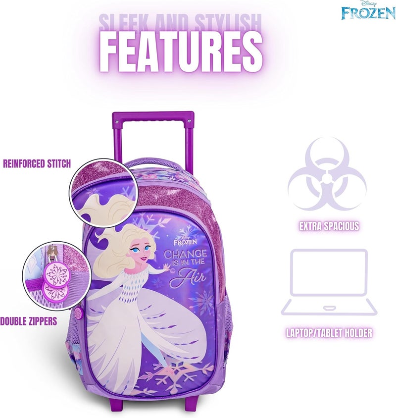 ترو كير حقيبة ظهر ديزني فروزن للأطفال مقاس 18 بوصة - حقيبة ظهر مريحة وخفيفة الوزن ومتينة للطلاب من سن 6 سنوات فما فوق - مثالية للسفر والمدرسة، للبنات - Image 4
