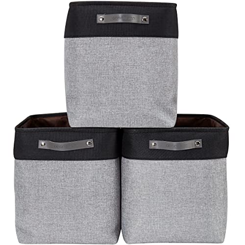 DECOMOMO Extra Large Storage Baskets, 54.5L Fabric Storage Bins for Organizing Linen Closet, Nursery (Grey & Black, XXXL - 3 pack) - Image 1