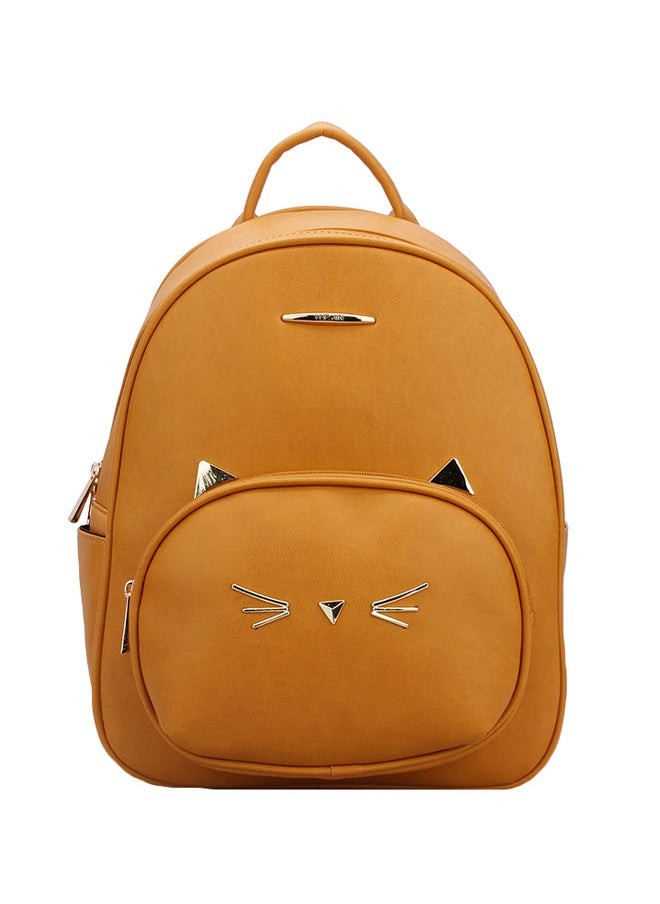 NIBEMINENT - Faux Leather Fashion Backpack Brown - Image 1