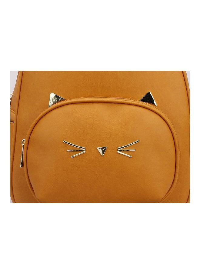 NIBEMINENT - Faux Leather Fashion Backpack Brown - Image 1