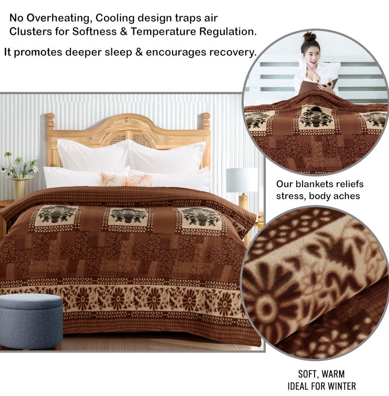 CHANDRAVATI Double Bed ||90x100||Fleece|| Quilt Cover/Duvet Cover/Rajai Cover/Blanket Cover for Winters (GC-Brown) - Image 2