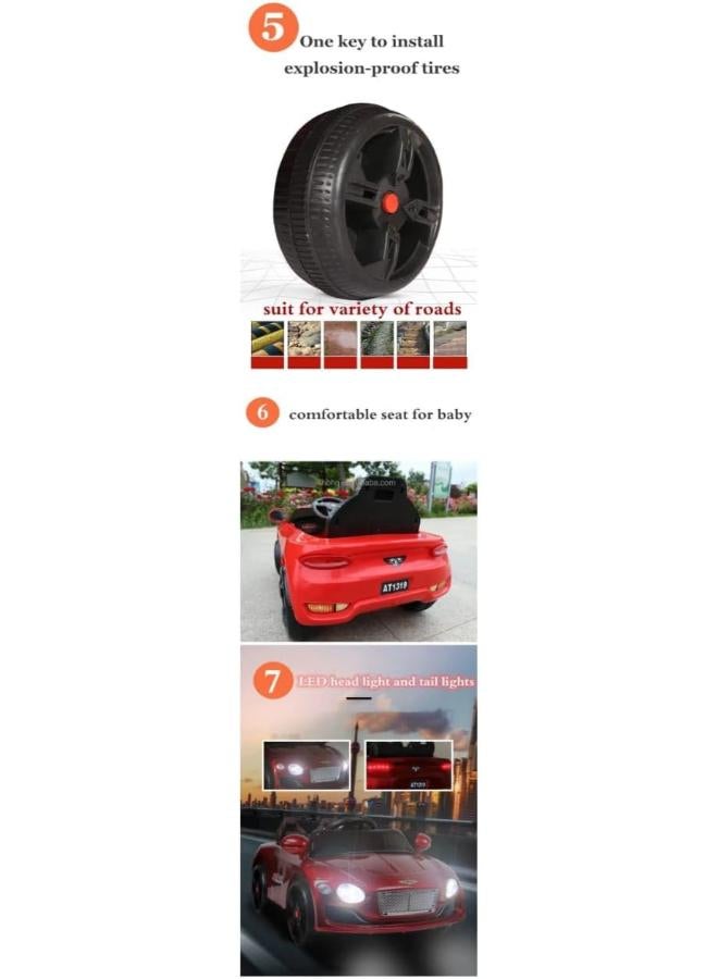 Electric ride-on car for children, children's electric car with a large seat, multi-colored. (red) - Image 2