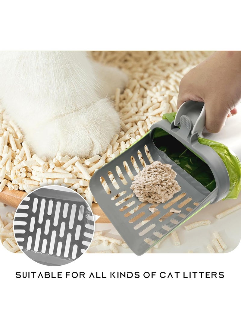 A.M Cat Litter Scoop with Bags, Cat Litter Scooper with Detachable Poop Sifting Shovel with Waste Container - Image 5
