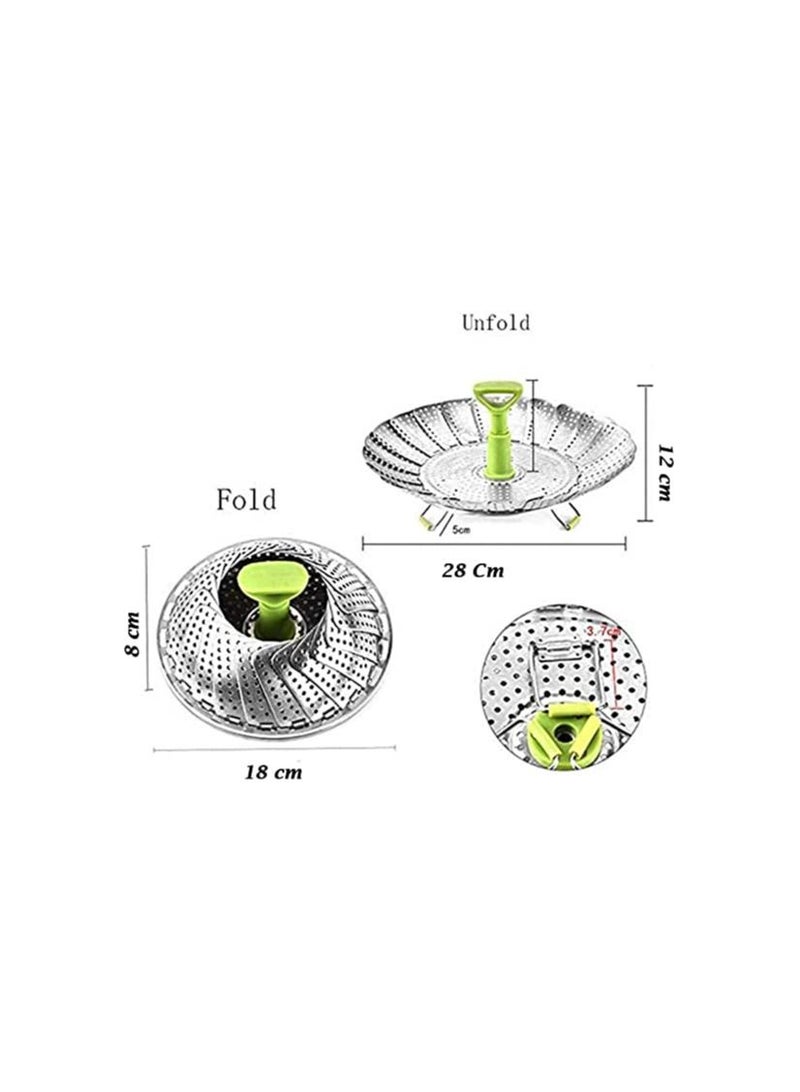 Steamer Basket Stainless Steel Instant For Food And Vegetable Fish Seafood Cooking Boiled Eggs Expandable Steam Basket Fit 7 To 11 Inch  - Image 4