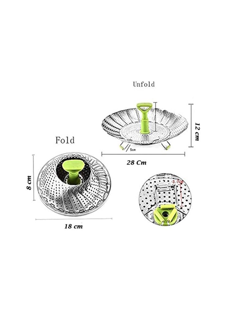 Steamer Basket Stainless Steel Instant For Food And Vegetable Fish Seafood Cooking Boiled Eggs Expandable Steam Basket Fit 7 To 11 Inch  - Image 3