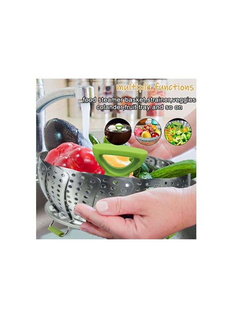 Steamer Basket Stainless Steel Instant For Food And Vegetable Fish Seafood Cooking Boiled Eggs Expandable Steam Basket Fit 7 To 11 Inch  - Image 5