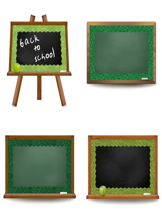 Whaline 131.2 Ft St. Patrick's Day Glitter Bulletin Board Borders 4 Rolls Shine Green Die Cut Decoration Trim Irish Festival Rolled Bulletin Board Stickers for School Classroom Office Chalkboard Decor - Image 3