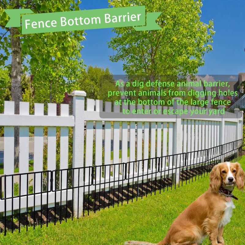 Thrivinest 10 Pack Animal Barrier, No Dig Decorative Fence, 17in(H) x10ft(L) Rustproof Metal Small Garden Fence Border for Dogs Rabbits, Bottom Blocker for Outdoor Yard Patio - Image 5