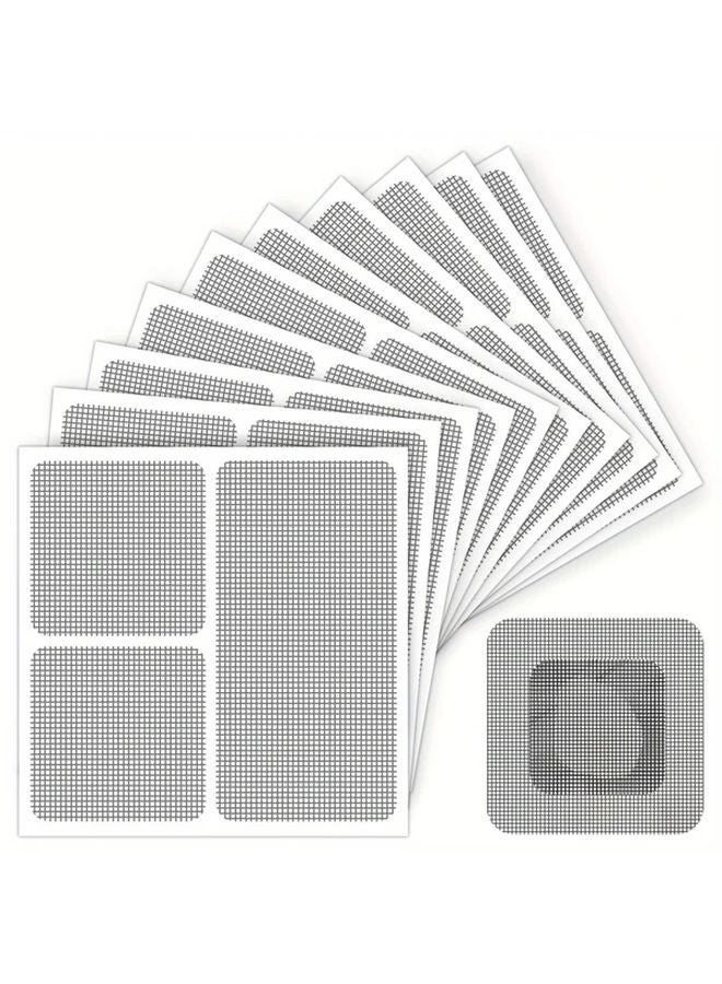 10 Pieces Gray Window Screen Repair Patch Strong Adhesive Mesh Tape Kit - Image 1