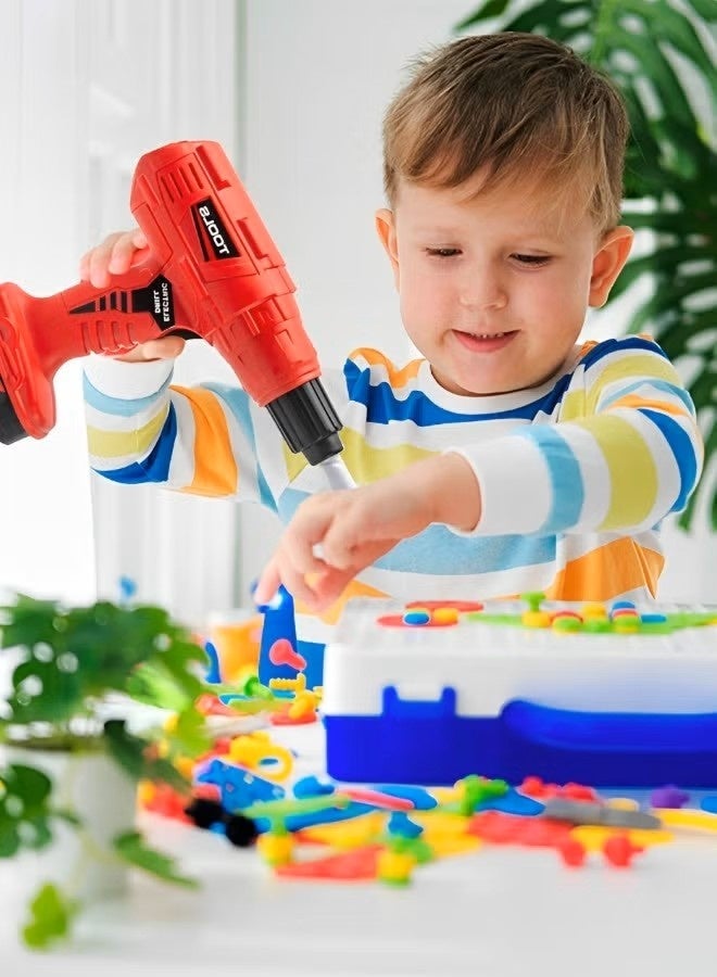 43PCS Kids Tool Set with Electric Power Drill & Construction Worker Costume Durable Pretend Play Tool Toys Construction Toy Kit Playset Accessories for Girls Boys Gift - Image 5