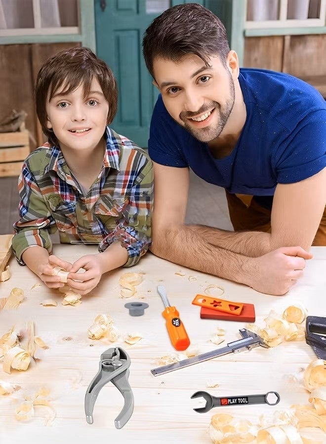 43PCS Kids Tool Set with Electric Power Drill & Construction Worker Costume Durable Pretend Play Tool Toys Construction Toy Kit Playset Accessories for Girls Boys Gift - Image 4