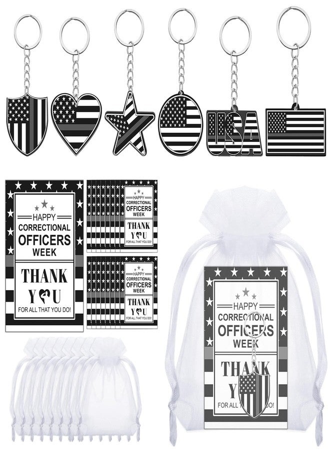 Kenning 48 Sets Correctional Officers Week Acrylic Keychain Gifts Bulk Thank You Prison Police Correctional Officers Appreciation Gifts Party Favors - Image 1