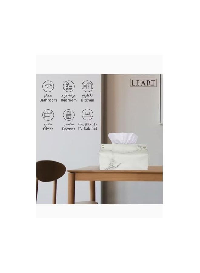 Y&D Tissue Case Pu Leather Tissue Box Facial Tissue Case Napkin Dispenser For Home Office Car Automotive Decoration  - Image 5