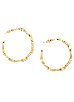 Just Peachy Gold-Toned & Plated Contemporary Hoop Earrings, Stylish, Elegant Accessory for Every Occasion, Lightweight, Comfortable with a Trendy Look, Perfect for Women