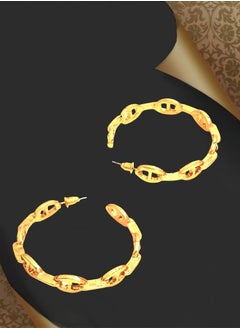 Just Peachy Just Peachy Gold-Toned & Plated Contemporary Hoop Earrings, Stylish, Elegant Accessory for Every Occasion, Lightweight, Comfortable with a Trendy Look, Perfect for Women  - Image 3