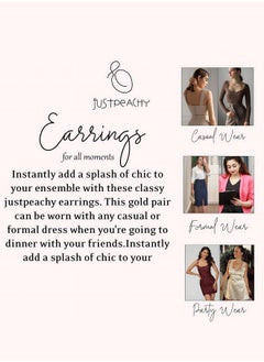 Just Peachy Just Peachy Gold-Toned & Plated Contemporary Hoop Earrings, Stylish, Elegant Accessory for Every Occasion, Lightweight, Comfortable with a Trendy Look, Perfect for Women  - Image 5