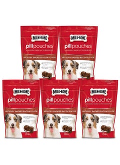 Milk-Bone Pill Pouches Dog Treats, Hickory Smoked Bacon Flavor, 6 Ounce (Pack of 5)