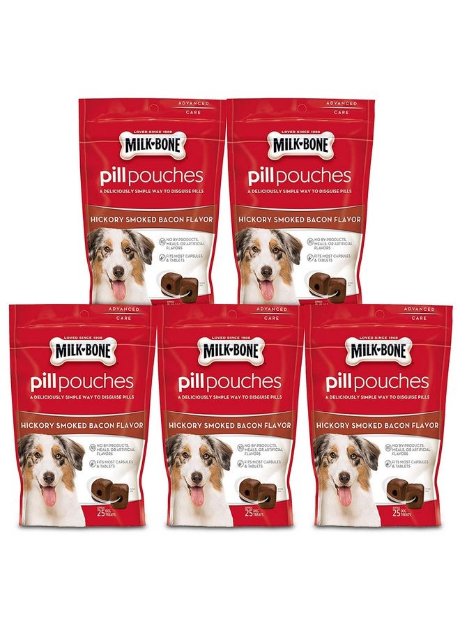 MILK-BONE - Milk-Bone Pill Pouches Dog Treats, Hickory Smoked Bacon Flavor, 6 Ounce (Pack of 5) - Image 1
