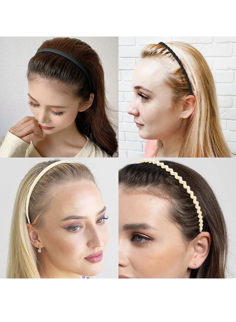 أوزيغالور حزمة من 9 أحزمة لاصقة للشعر مصنوعة من البلاستيك للنساء، الفتيات، الرجال، المراهقين، بألوان الأسود والأبيض - Image 4