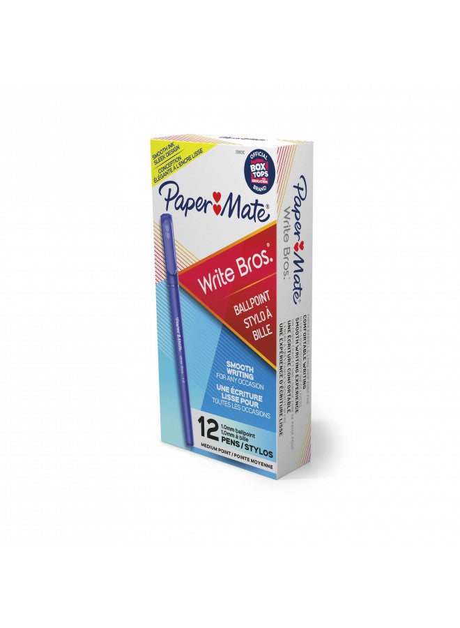 Paper Mate Write Bros Ballpoint Pens, Medium Point (1.0mm), Blue, 12 Count (3311131) - Image 1