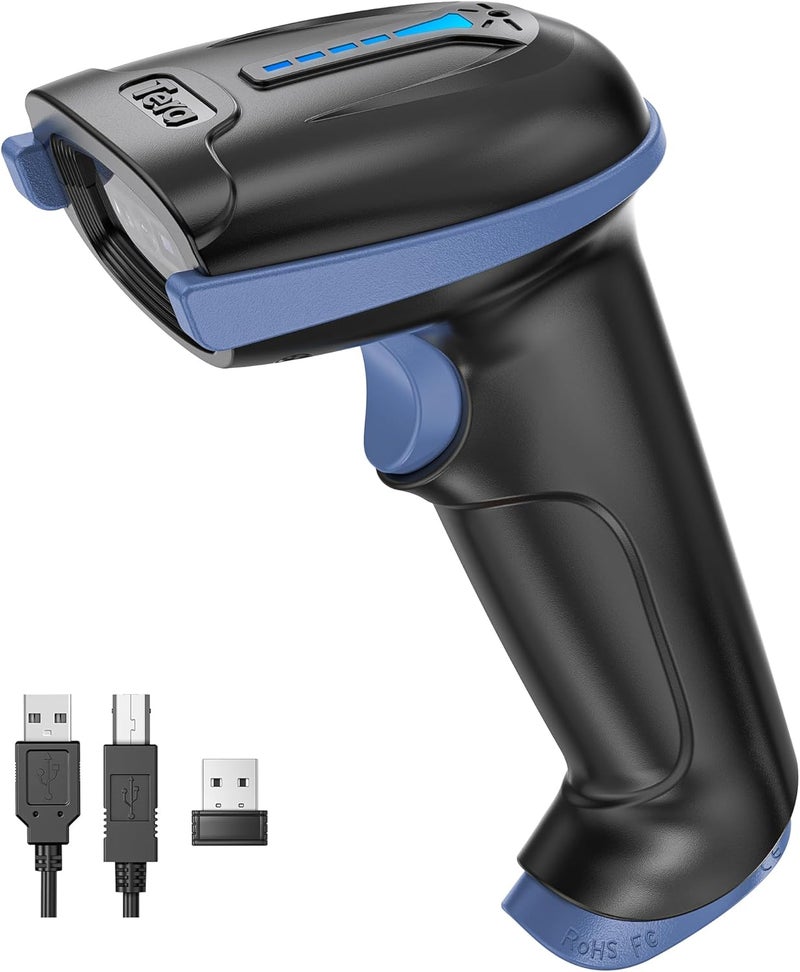 Tera 1D 2D QR Barcode Scanner Wireless and Wired with Battery Level Indicator Digital Printed Bar Code Reader Cordless Handheld Barcode Scanner Compact Plug and Play Model D5100 - Image 1