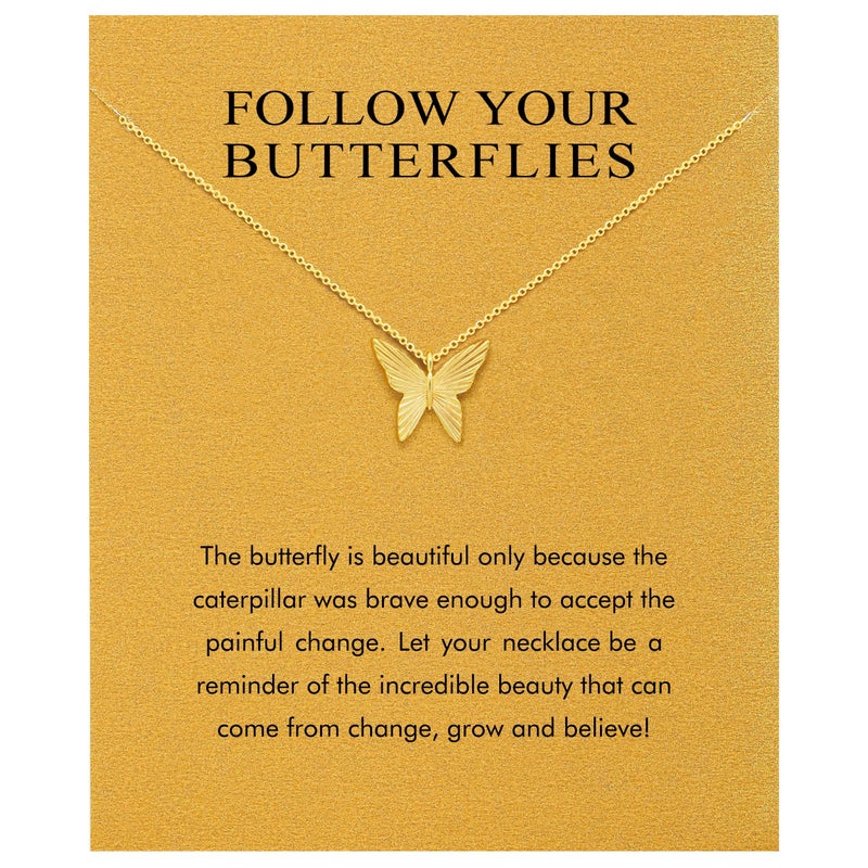 Baydurcan Butterfly Necklace Butterfly Gifts for Women Jewelry for Teens Encouragement Gifts for Women (Butterfly) - Image 1