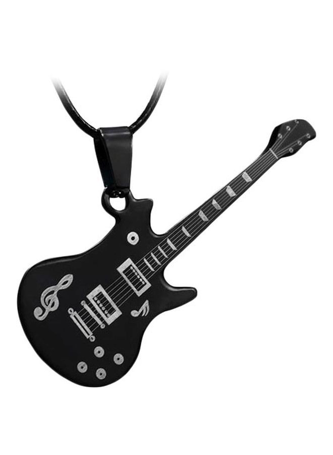 NIBEMINENT Stainless Steel Guitar Shape Musical Note Pendant Necklace - Image 1