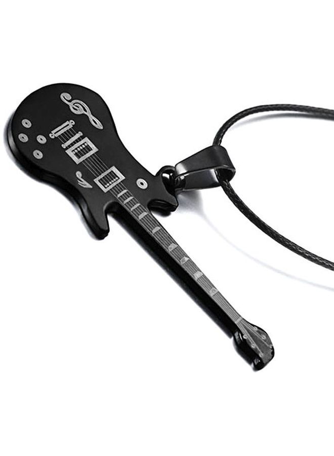 NIBEMINENT Stainless Steel Guitar Shape Musical Note Pendant Necklace - Image 4