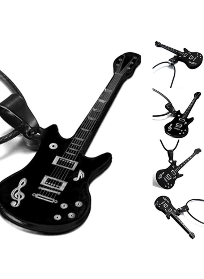 NIBEMINENT Stainless Steel Guitar Shape Musical Note Pendant Necklace - Image 5
