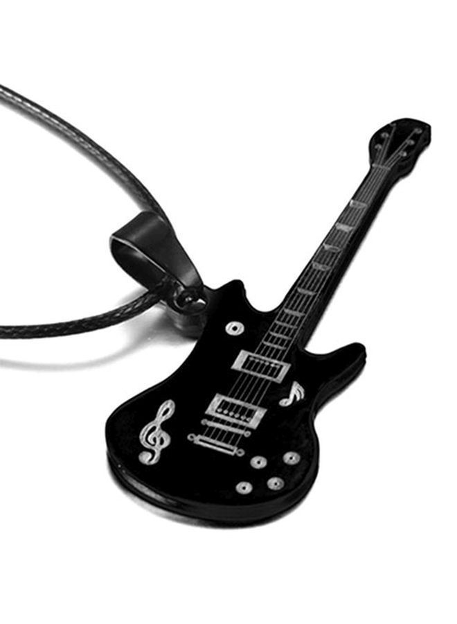 NIBEMINENT Stainless Steel Guitar Shape Musical Note Pendant Necklace - Image 2