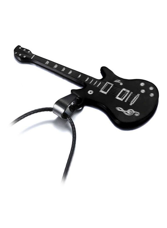 NIBEMINENT Stainless Steel Guitar Shape Musical Note Pendant Necklace - Image 3